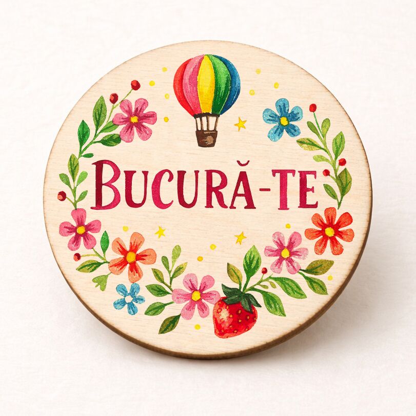 Broșă veselă "Bucură-te" - imagine 1