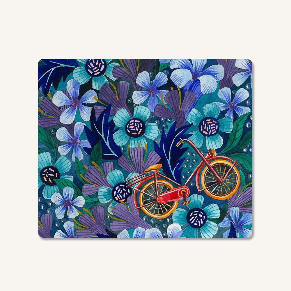 Mousepad cu flori și bicicletă - imagine 1