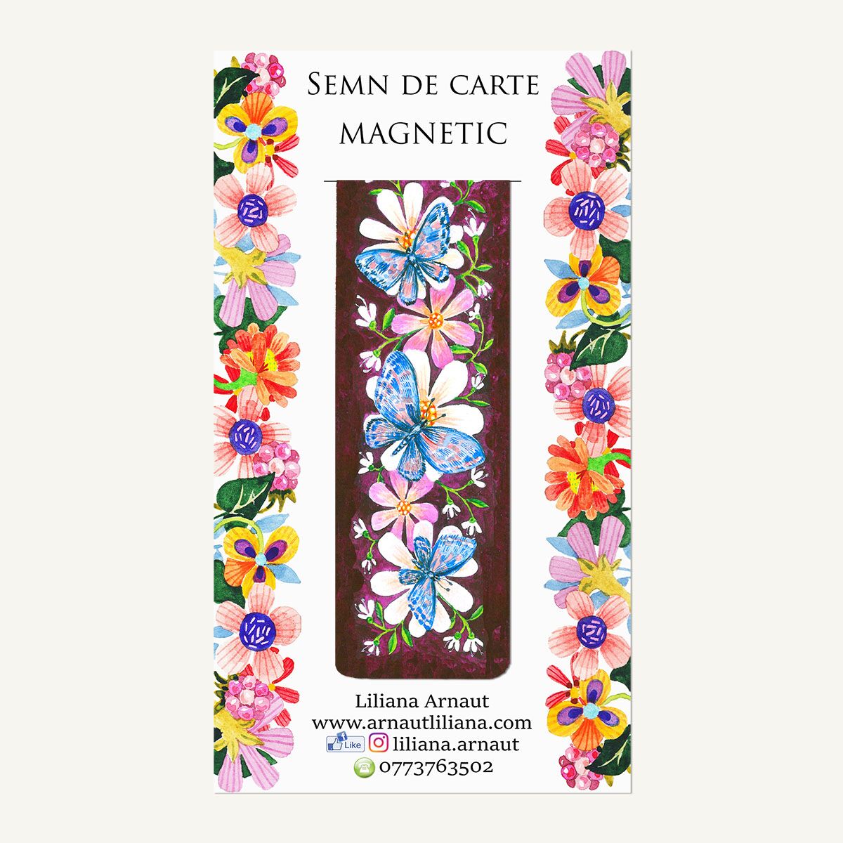 Semn magnetic de carte "Un gând frumos odihnește sufletul" - imagine 1