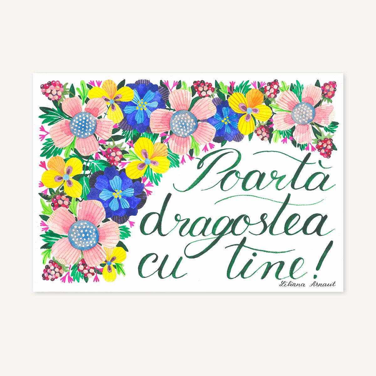 Magnet de frigider "Poartă dragostea cu tine" - imagine 1