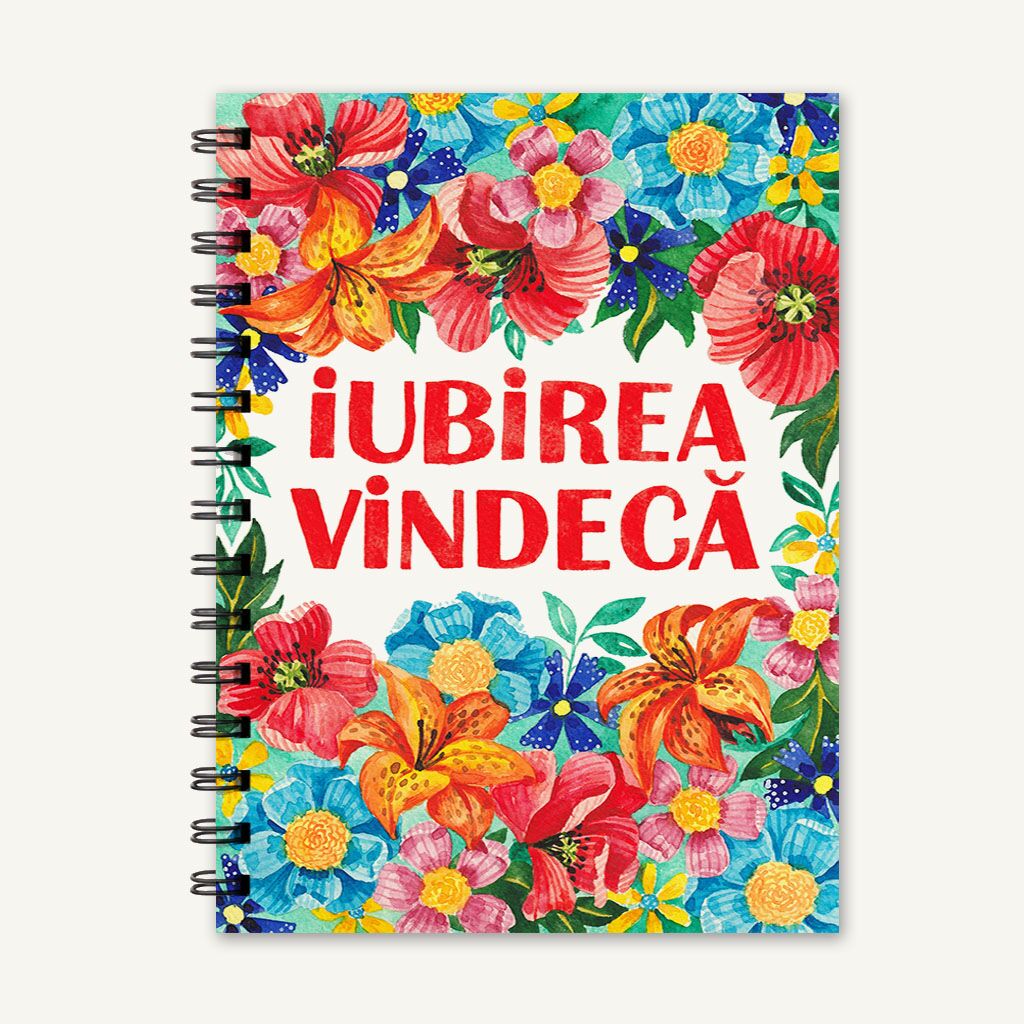 Jurnal A5, copertă ilustrată, 100 file albe “Iubirea vindecă“ - imagine 1