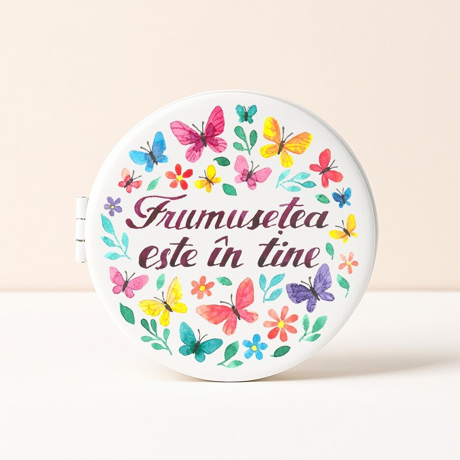 Oglindă de buzunar cu mărire „Frumusețea este în tine” - imagine 1