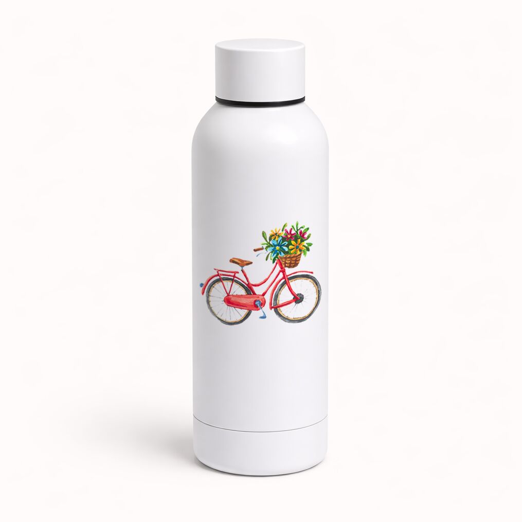 Termos din oțel alimentar, perete dublu, 500 ml “Bicicleta jucăușă“ - imagine 1