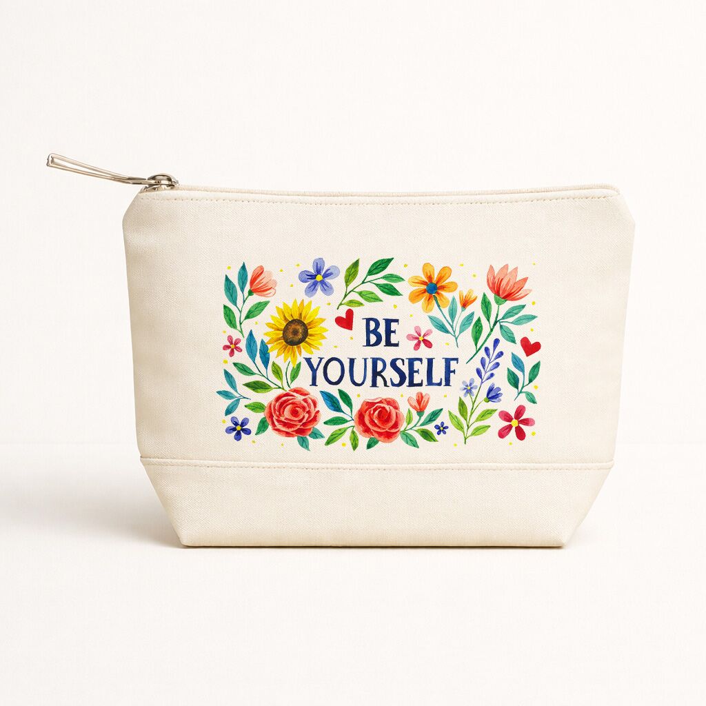 Geantă cosmetice, bumbac natural "Be yourself" - imagine 1