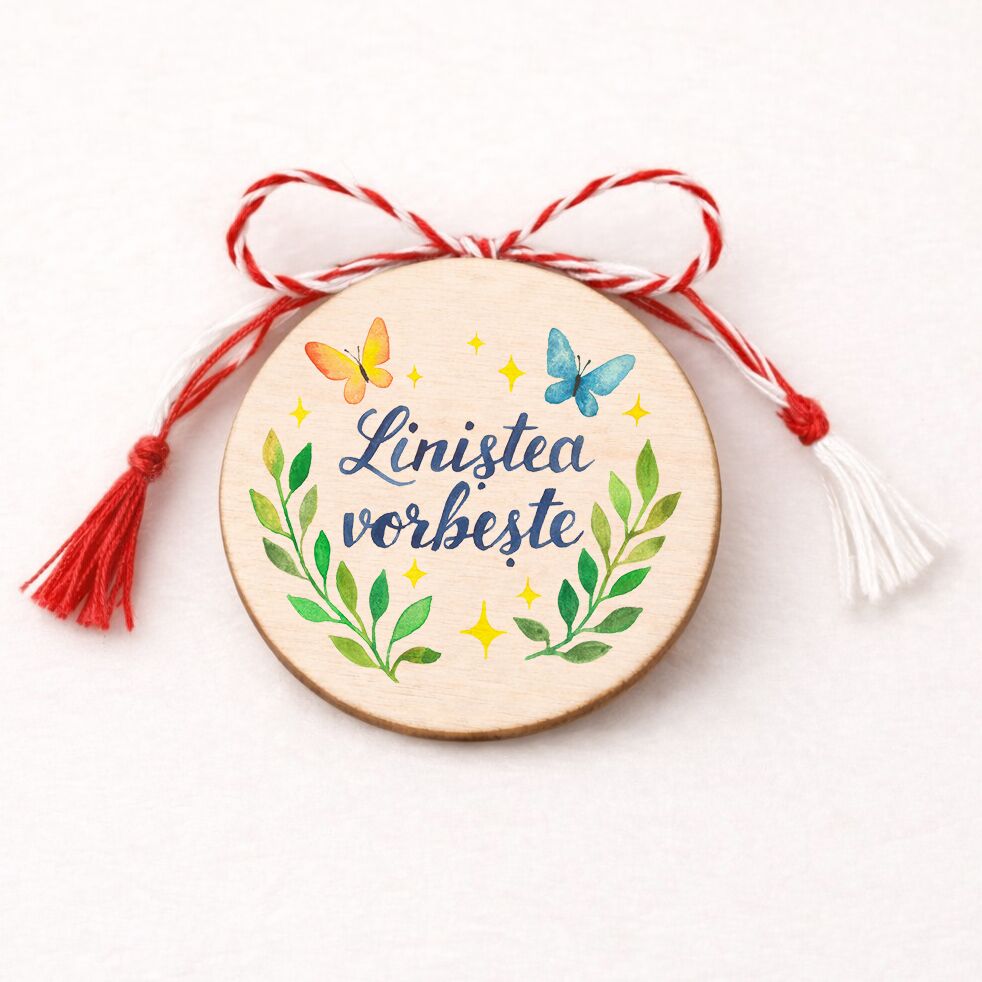 Broșă colorată "Liniștea vorbește" - Mărțișor - imagine 1