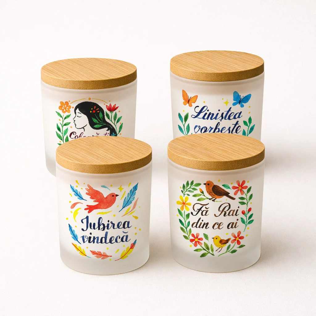 Set 4 lumânări naturale, parfum de vanilie „Seri de primăvară” - imagine 1