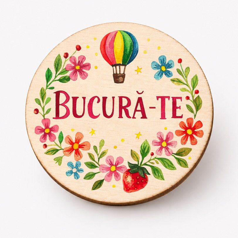 Broșă veselă "Bucură-te" - imagine 1