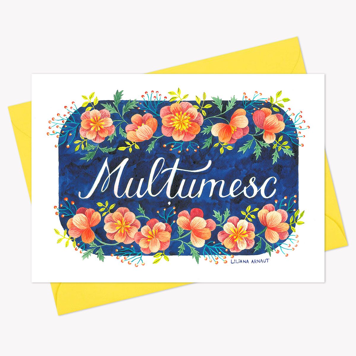 Felicitare ilustrată "Mulțumesc" - imagine 1