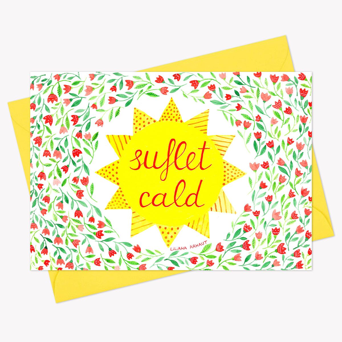 Felicitare ilustrată "Suflet cald" - imagine 1