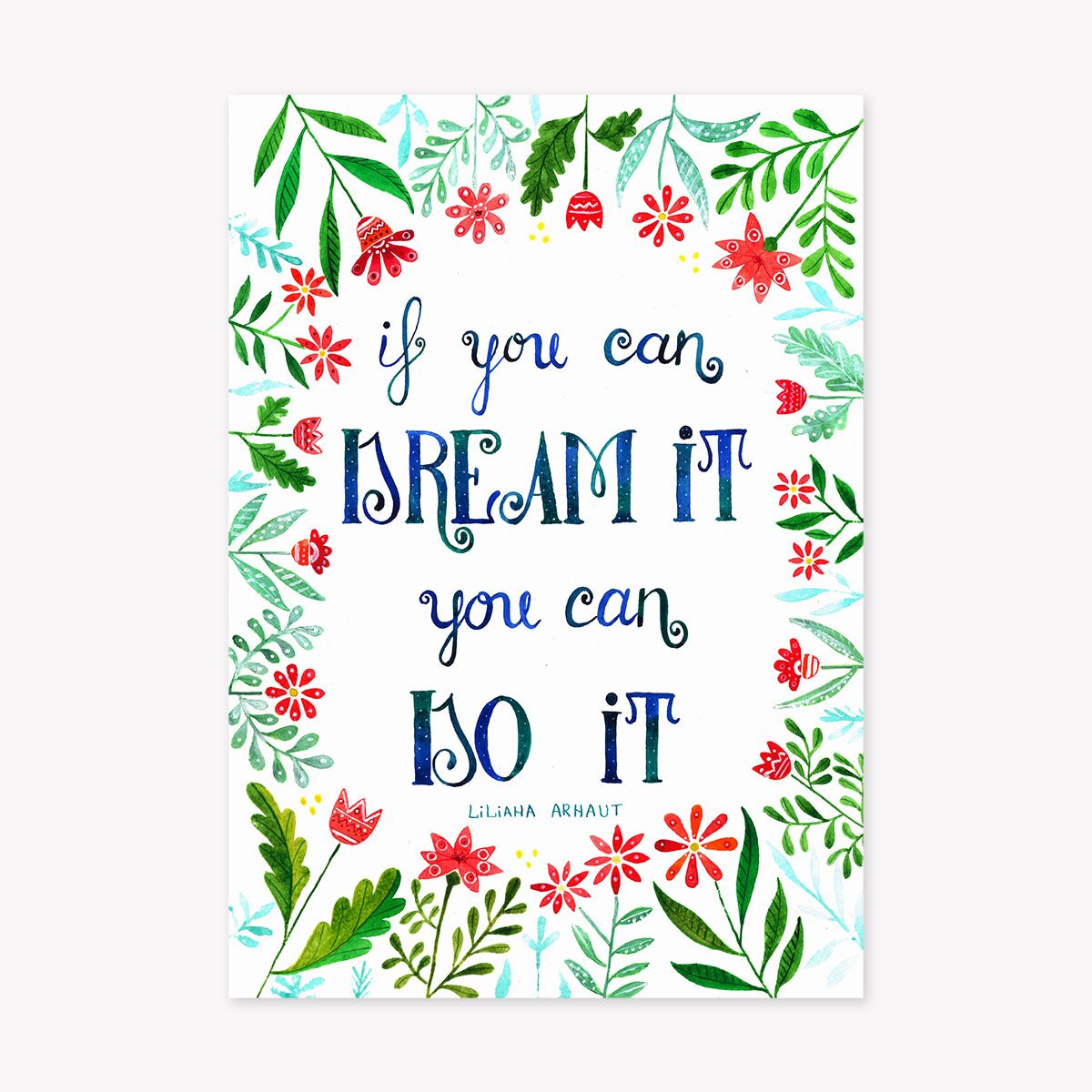 Magnet de frigider "If you can dream it you ca do it" (flori) - imagine 1