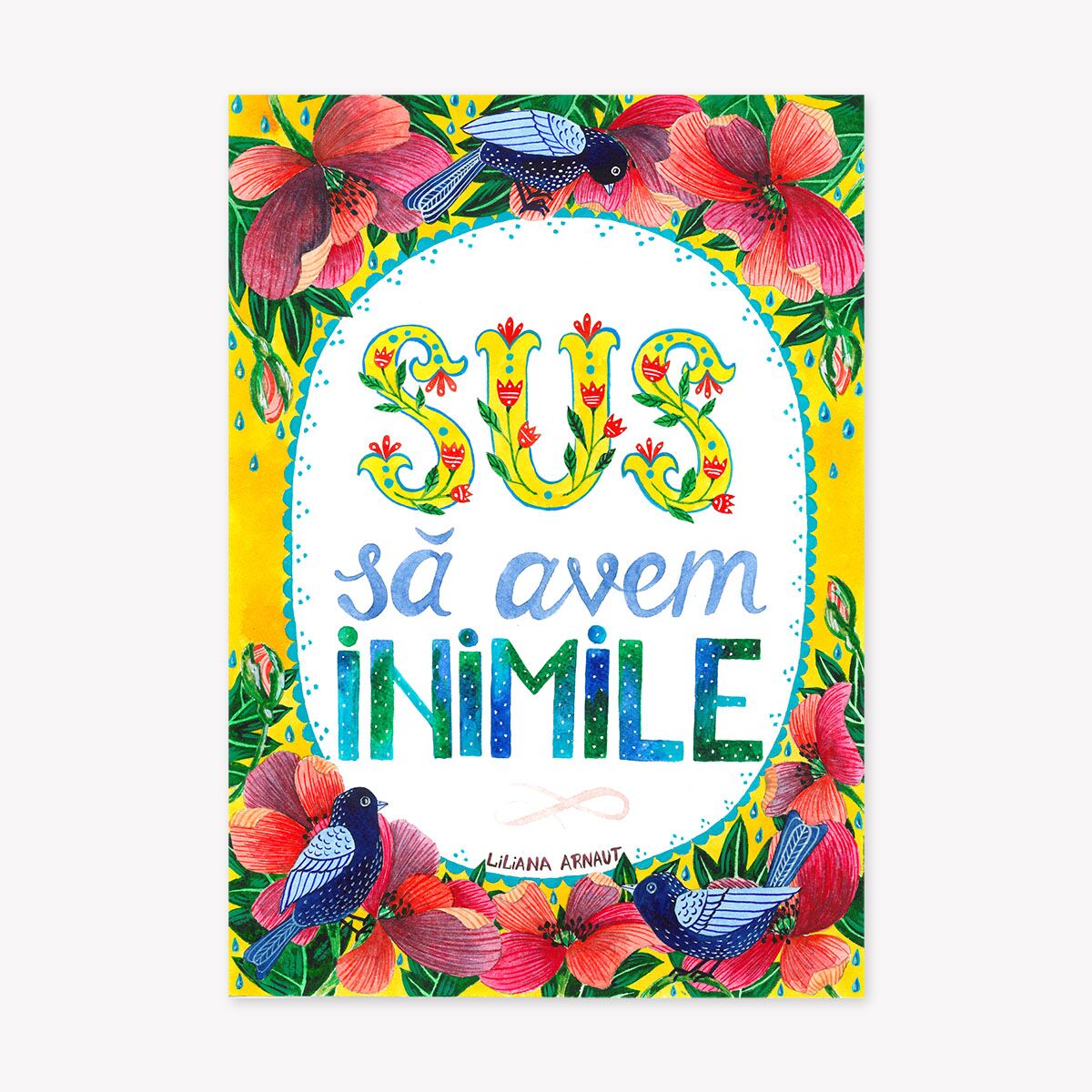 Magnet de frigider "Sus să avem inimile" - imagine 1