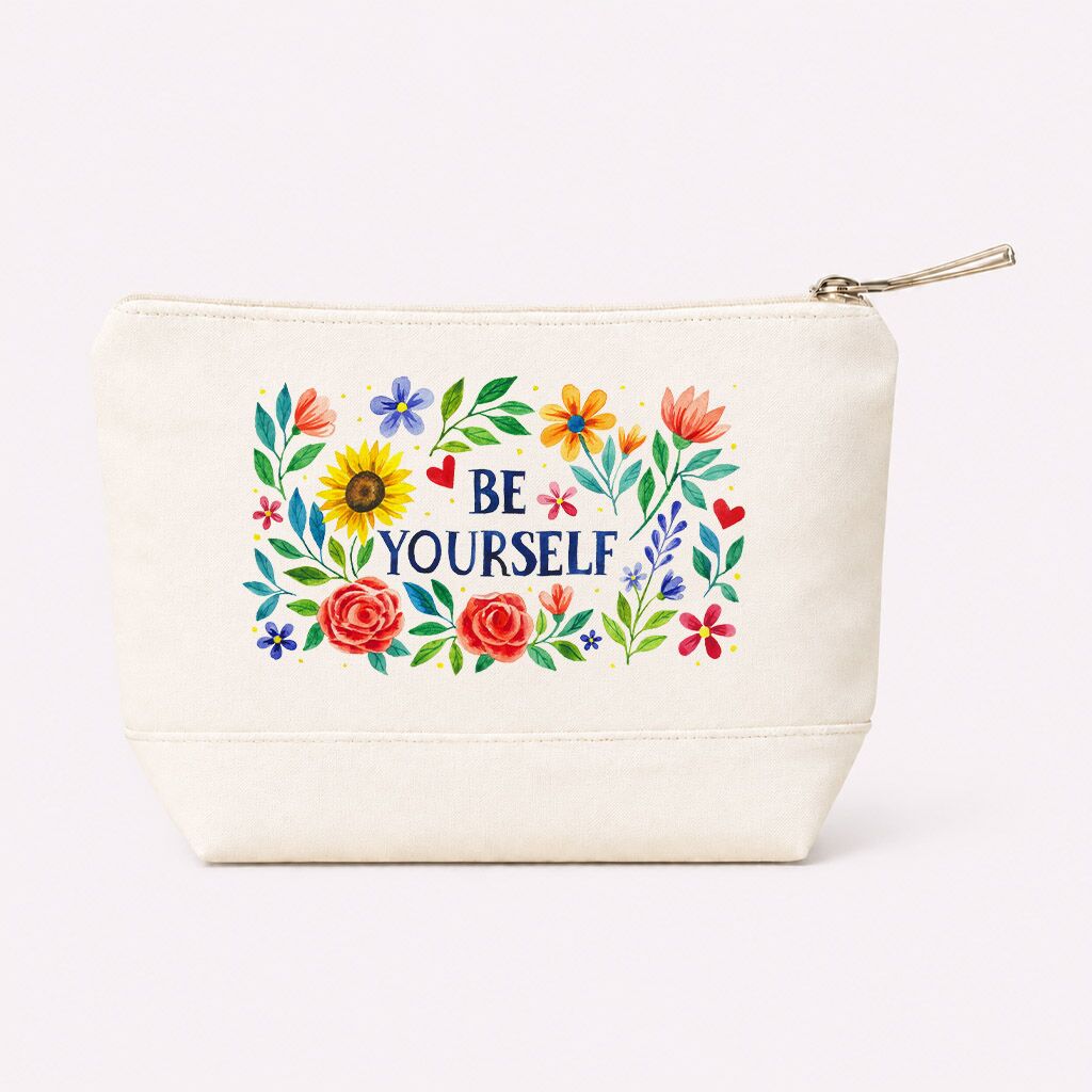 Geantă cosmetice, bumbac natural "Be yourself" - imagine 1