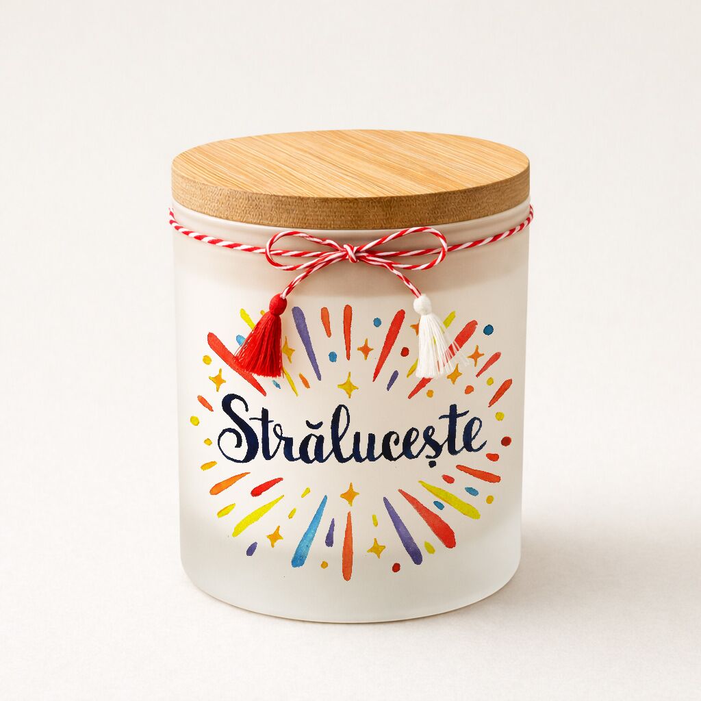 Lumânare naturală, parfum de vanilie "Strălucește" - Mărțișor - imagine 1