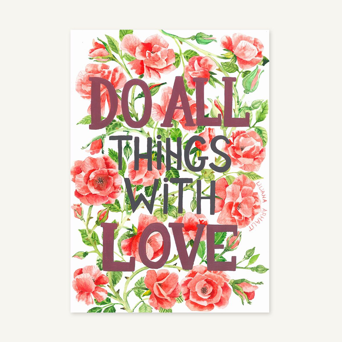 Magnet Do all things with love - Liliana Arnaut Magnet de frigider "Dăruind vei dobândi" - imagine 1
