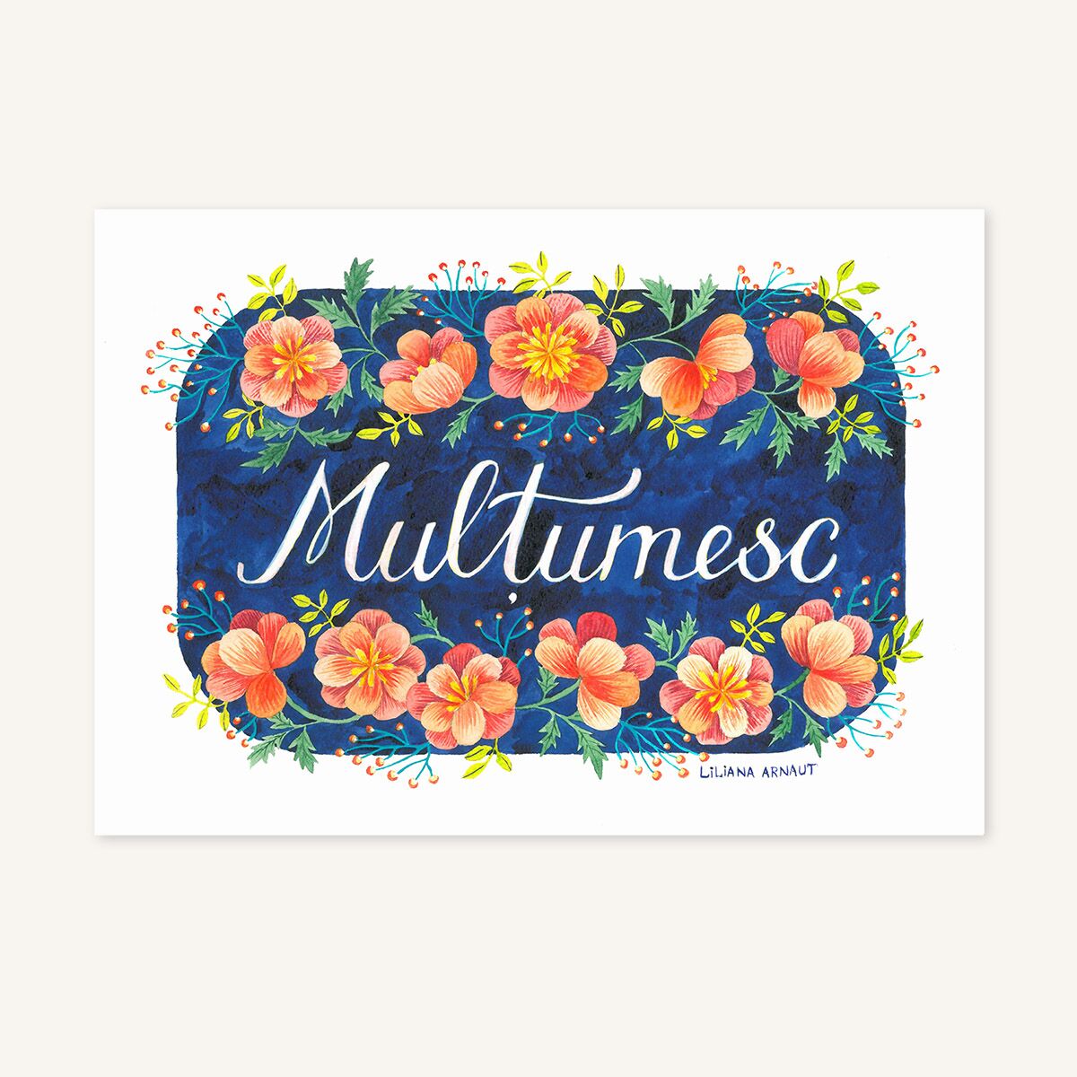 Magnet de frigider "Mulțumesc" (flori) - imagine 1