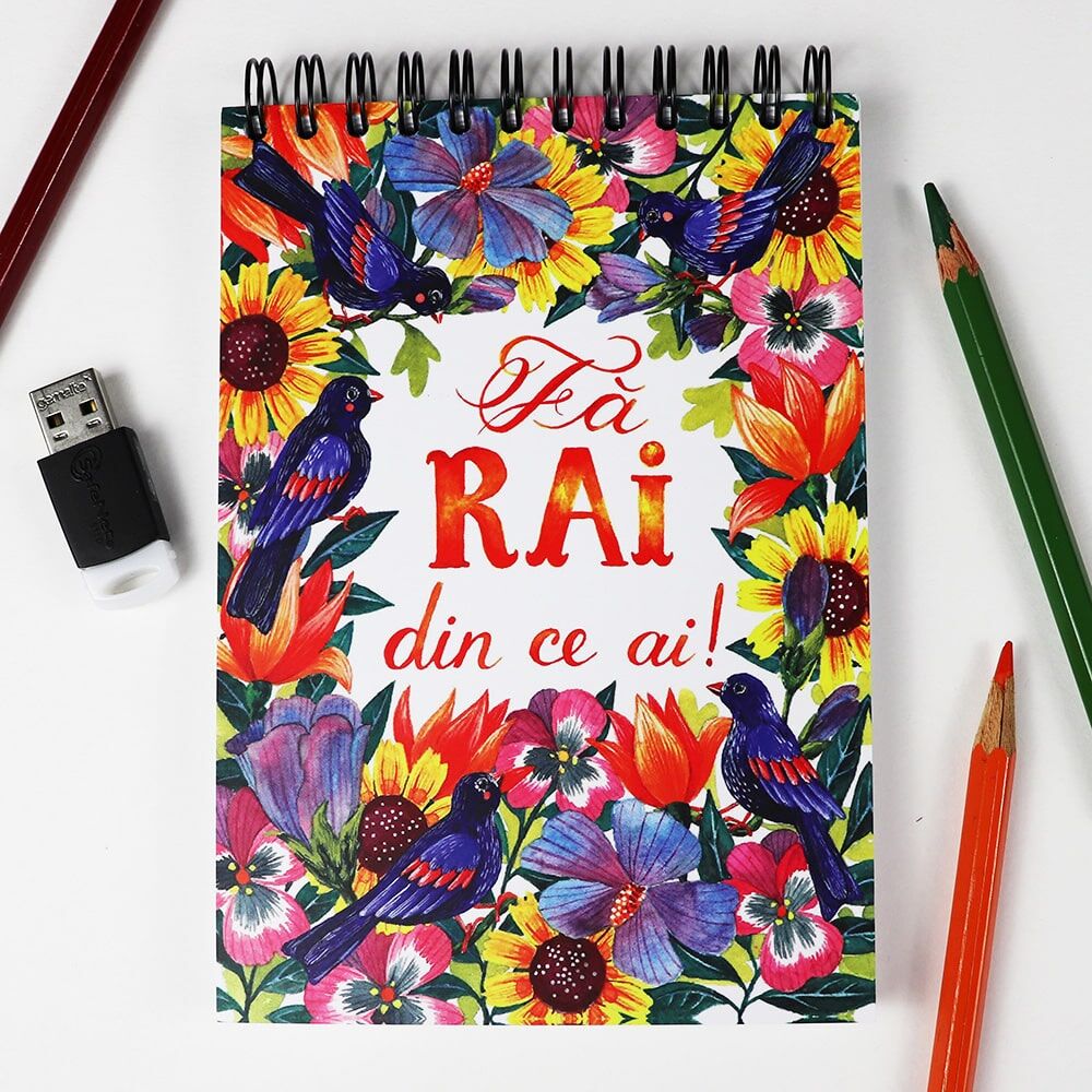 Carnet A6, 80 file albe “Fă Rai din ce ai!“ - imagine 1