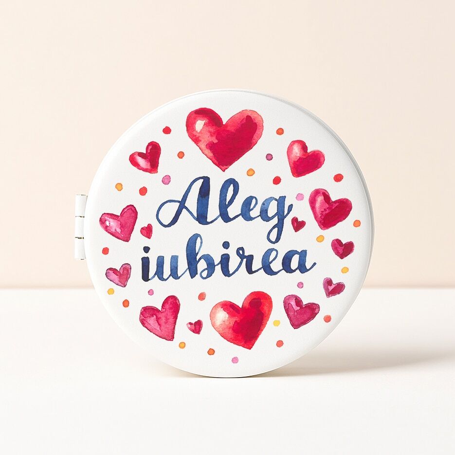 Oglindă de buzunar cu mărire „Aleg iubirea” - imagine 1