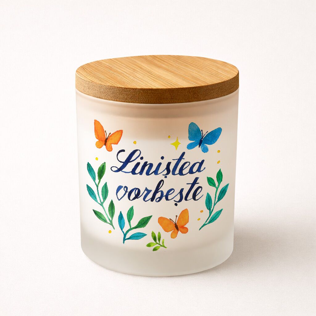 Lumânare naturală, parfum de vanilie "Liniștea vorbește" - imagine 1
