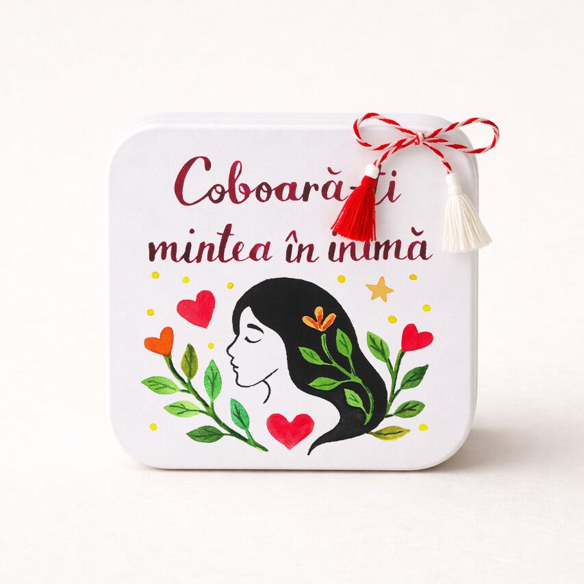 Lumânare naturală, parfum floral "Coboară-ți mintea în inimă" - Mărțișor - imagine 1
