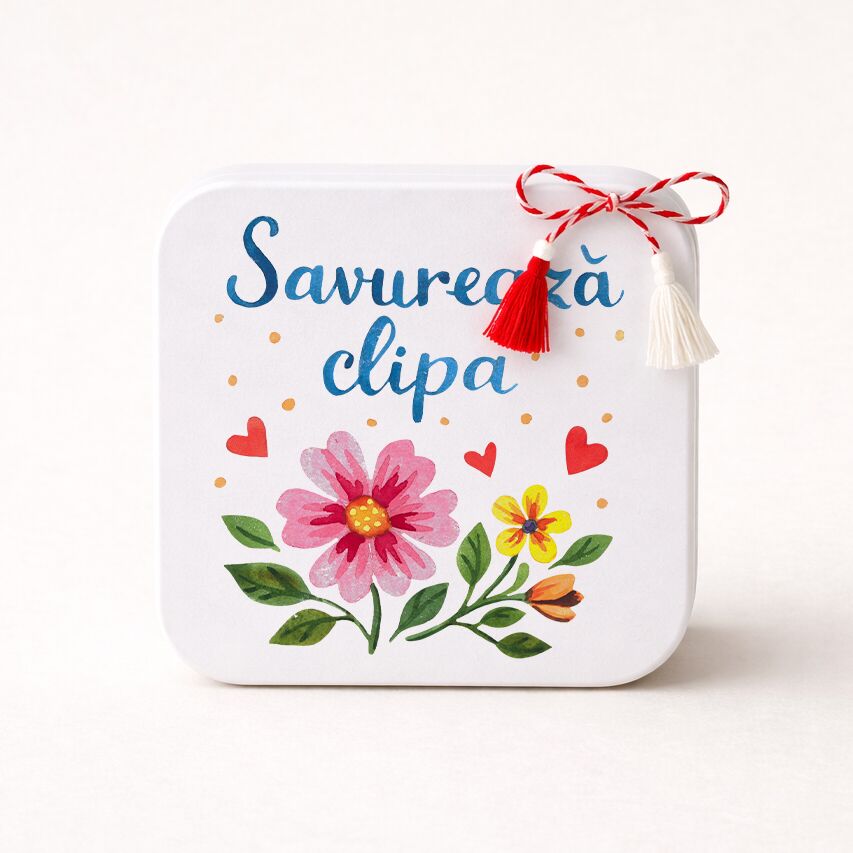 Lumânare naturală, parfum floral "Savurează clipa" - Mărțișor - imagine 1